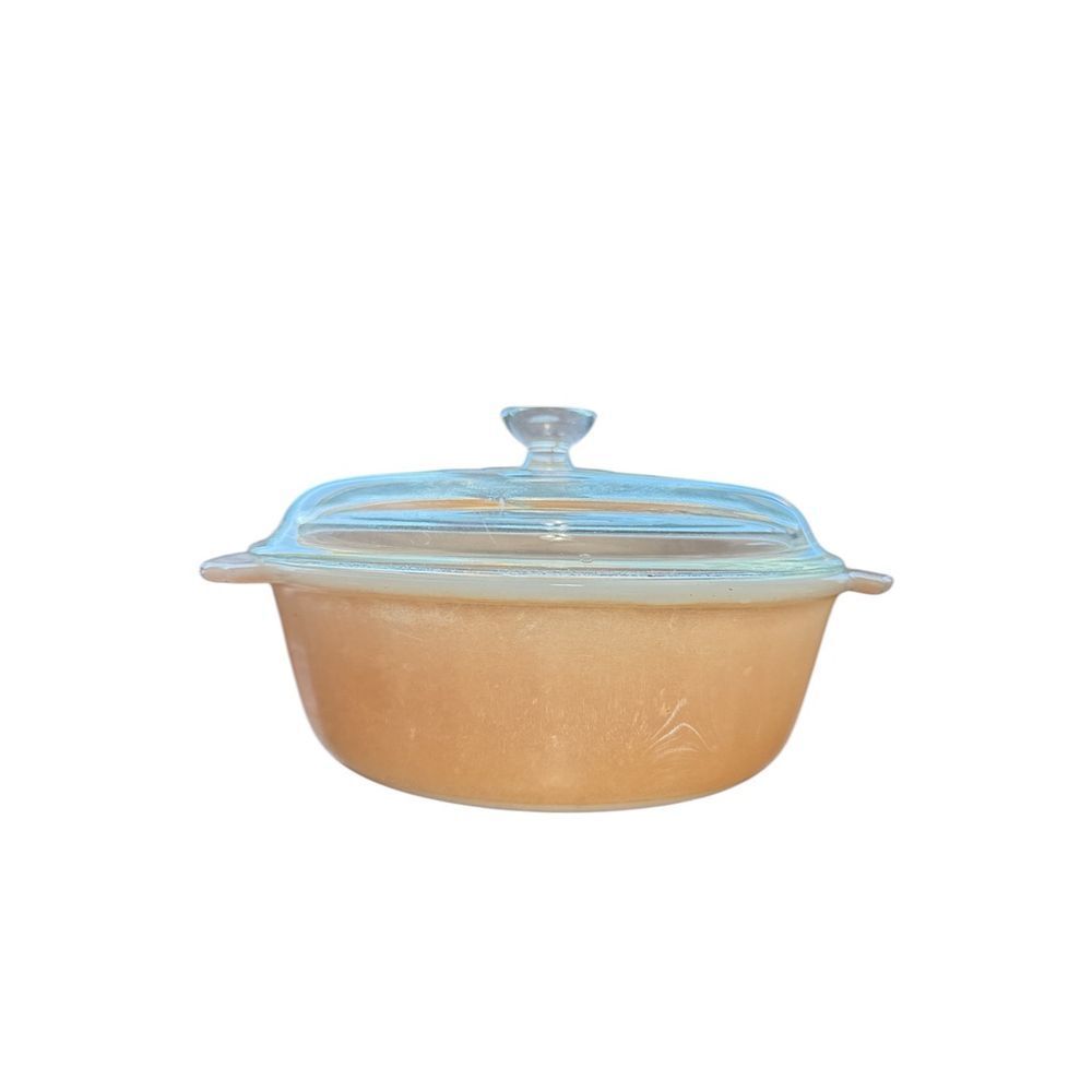 Fire King‎ Anchor Hocking Peach Lustre 1.5QT Casserole Dish with Lid Vintage